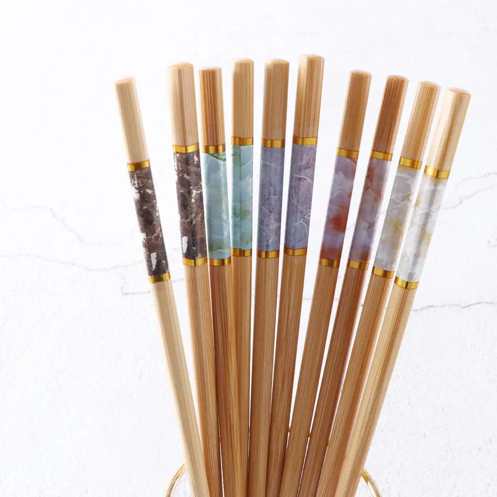 Marbling Chinese Style Gift Sushi Rice Chopsticks Dinnerware Set Tableware Kitchen Supplies