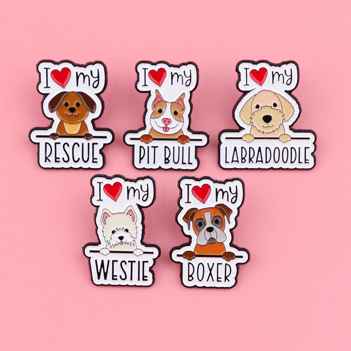 Cute Pet Dogs Enamel Pins Cartoon Brooches Badge Lapel Pin For Backpack Clothes Accessories Animal Jewelry Friends Gifts