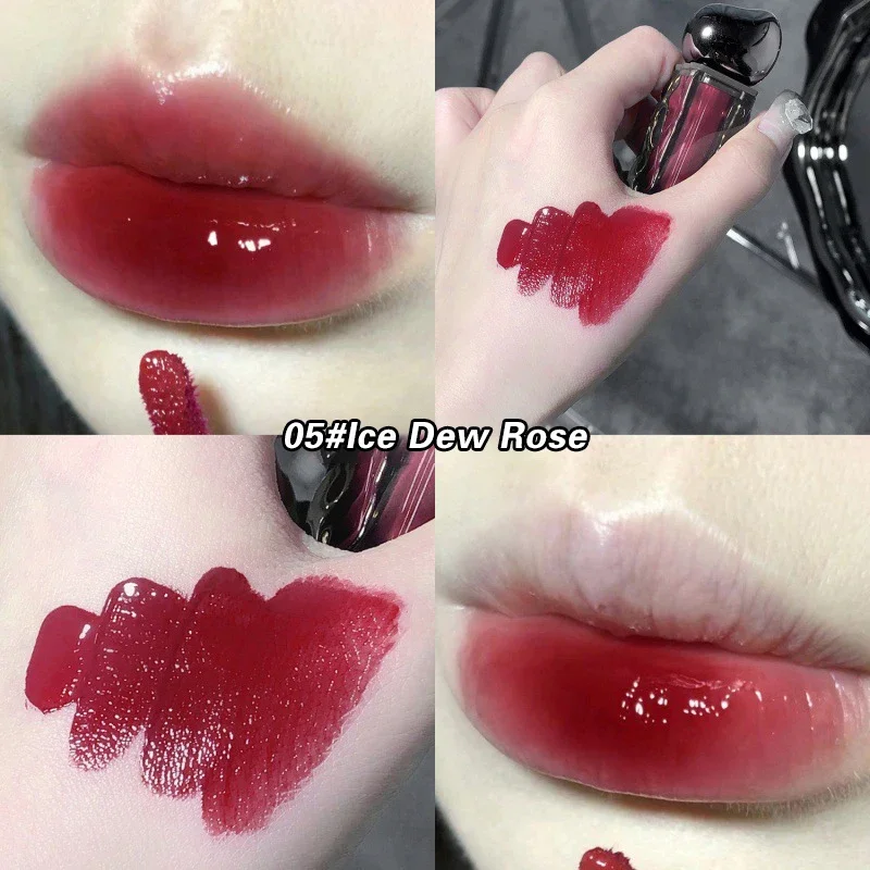 Water Glossy Orange Lip Gloss Red Mirror Jelly Liquid lipstick trasparente idratante a lunga durata Lip Tint Stain Cosmetics