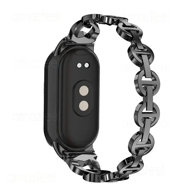 Metalowy diamentowy pasek do zegarka Xiaomi Mi Band 8 9 Pasek do zegarka Mi Band 8 9 NFC Smartband Akcesoria Opaska na rękę Bransoletki Miband 8