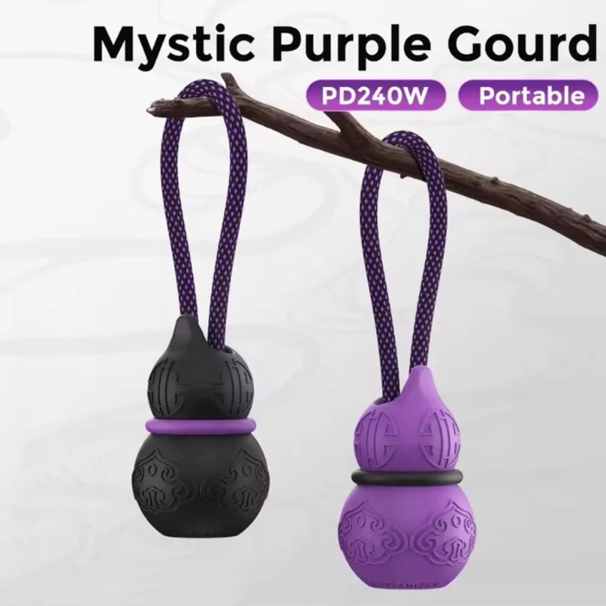 

Game Carrot Portable Mystic Purple Gourd Silicone Cable Organizer Keychain PD3.1 Fast Charging Short Cable