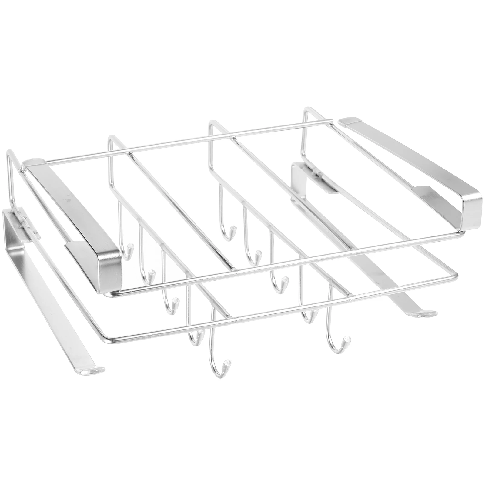 

Kitchen Shelf Under Cutlery Rack Black 25cm Mugs Cup Hooks Punch Free Heavy Duty Space Saving Organizer Storage