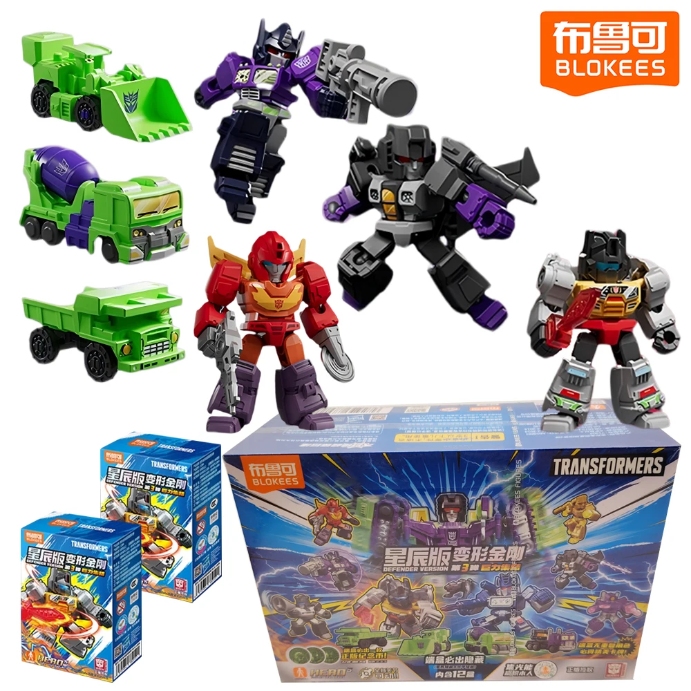 

Genuine BLOKEES Transformers Defender Version 3 Blind Box Optimus Prime Megatron Movie Characters Assembled Model Ornament Gifts