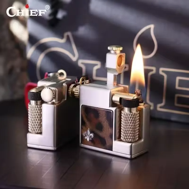 

CHIEF Mini Arm Lifting Side Pulley Kerosene Lighter Outdoor Hanging Rope Portable High end Exquisite Igniter Smoking Men's Gifts