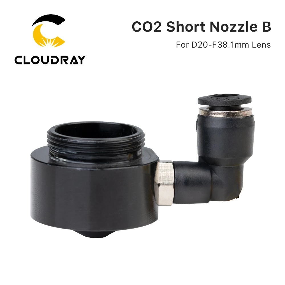 

Воздушная Форсунка Cloudray N02 для Dia.20 FL38.1 линзы CO2, короткая насадка B с фитингом для лазерной головки на CO2, лазерная режущая машина