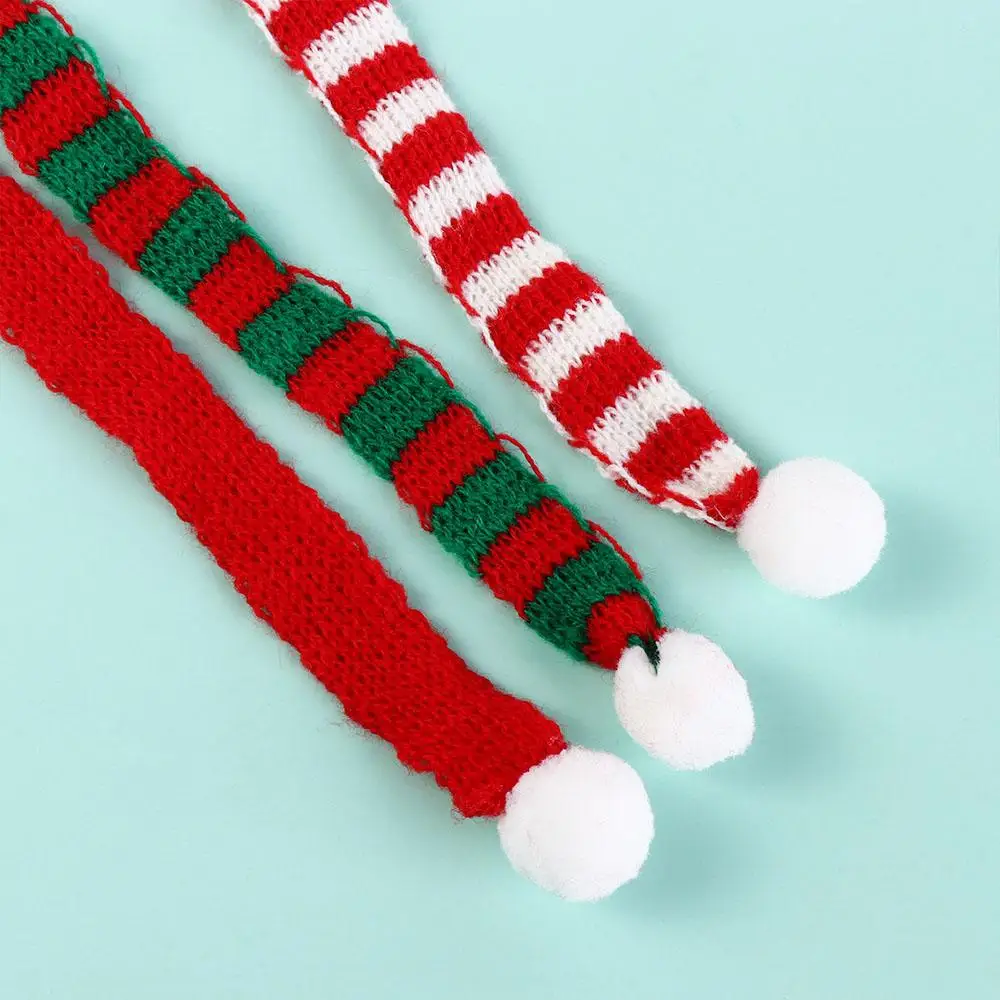 Mini sciarpa in fibra acrilica ornamento strisce giocattolo sciarpa lavorata a maglia rossa e bianca decorazione per bambola mini mini sciarpa per maglieria artigianale fai da te
