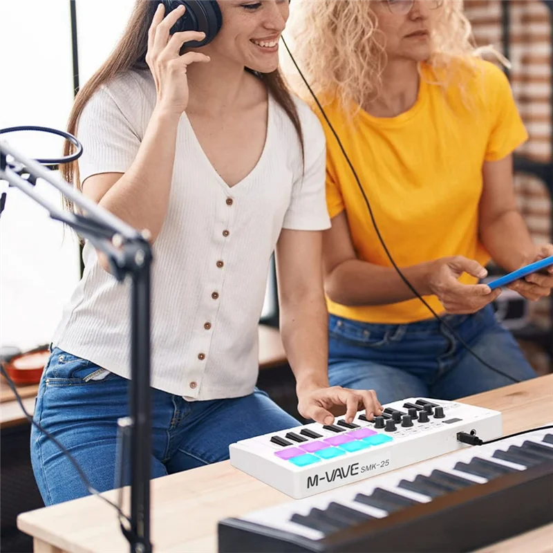 

ABVL-M-VAVE 25-Key MIDI Keyboard Controller Intelligent Portable Composition Drum Pad Electronic Music Flute Controller Suitable