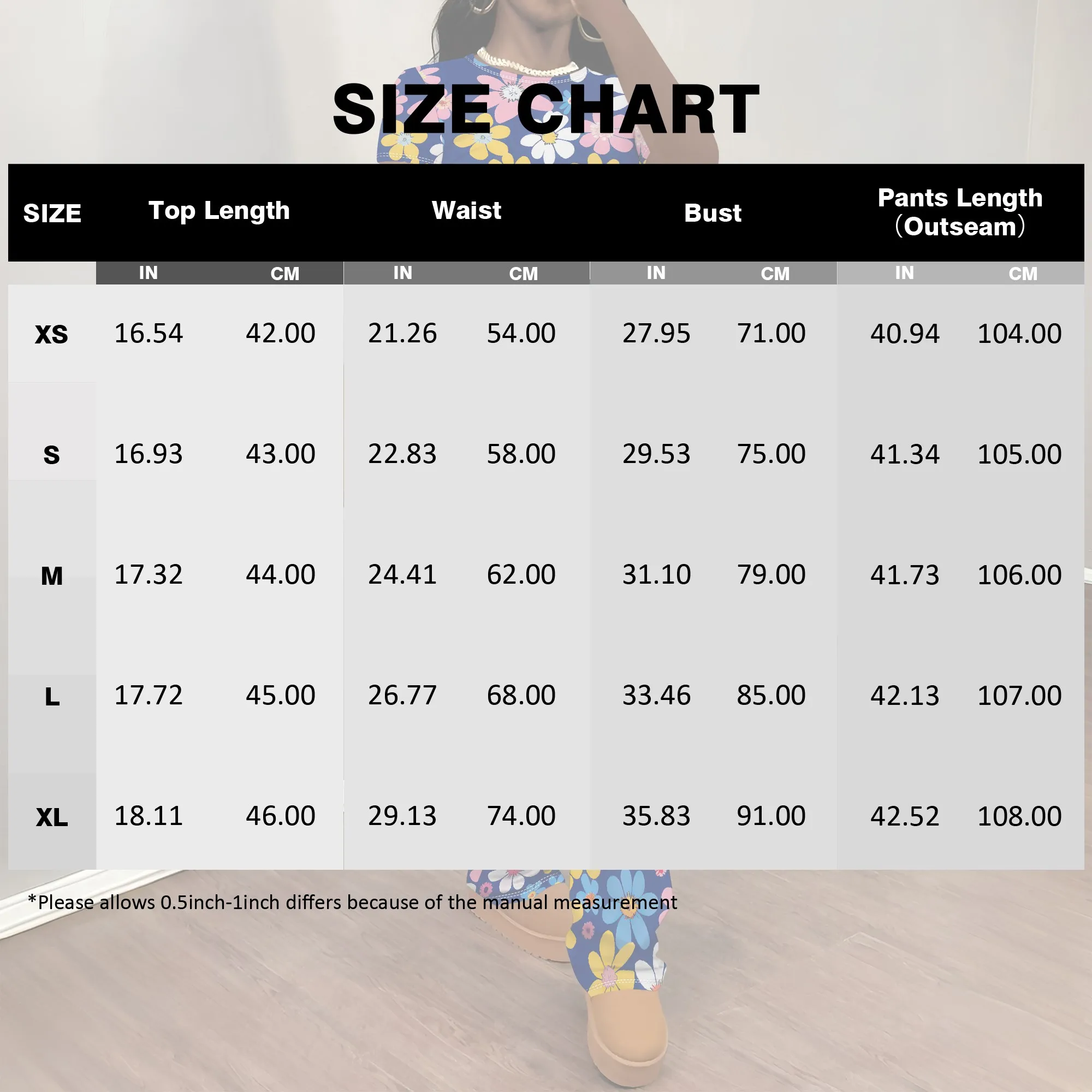 Nupusa Floral Print Two - Piece Set for Women Standard Size Summer Casual Short Sleeve Flare Pants Outfit