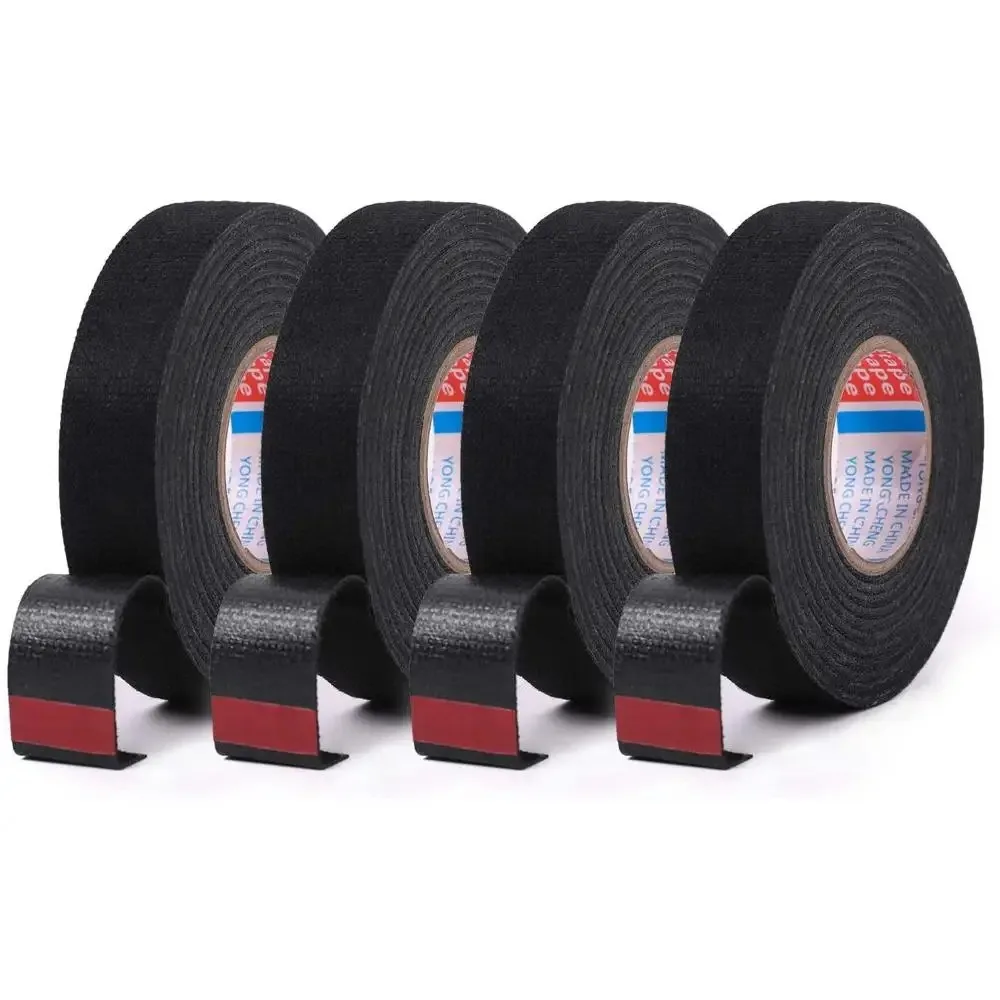 19mm 15mm 8mm Black Velvet Wiring Bundle Flame Loom Harness Retardant Electrical Tape Adhesive Cloth Fabric Wiring