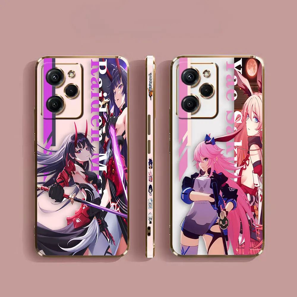 Cover Smooth E-TPU Phone Case Redmi NOTE 7 8 9 9S 9T 10 11 11S 12 12S 11T PRO PLUS 4G 5G Case Impact 3rd Yae Sakura Raiden Mei