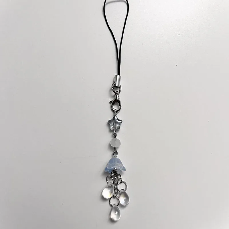 handmade blue jellyfish phone charm Cute