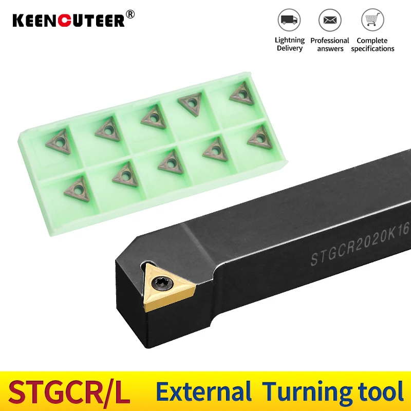 1pc STGCR1212H11 STGCR1616H11 STGCR2020K16 External Turning Tool Holder TCMT11/16 Carbide Inserts Lathe Bar Cutting Tools Set