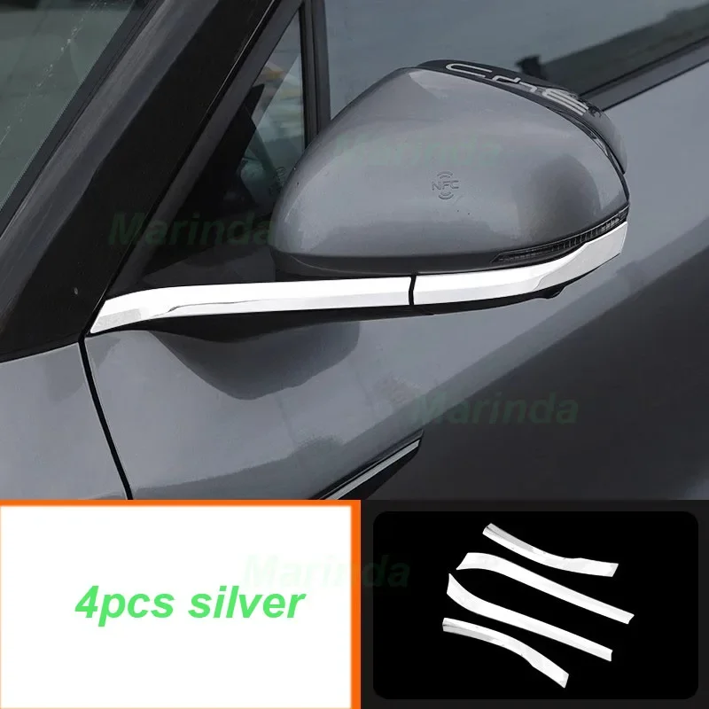 for BYD Yuan UP 2024 Car Rearview Mirror Glitter Rearview Decorative Trim Stianless Steel Bumper Strip Exterior Accessories