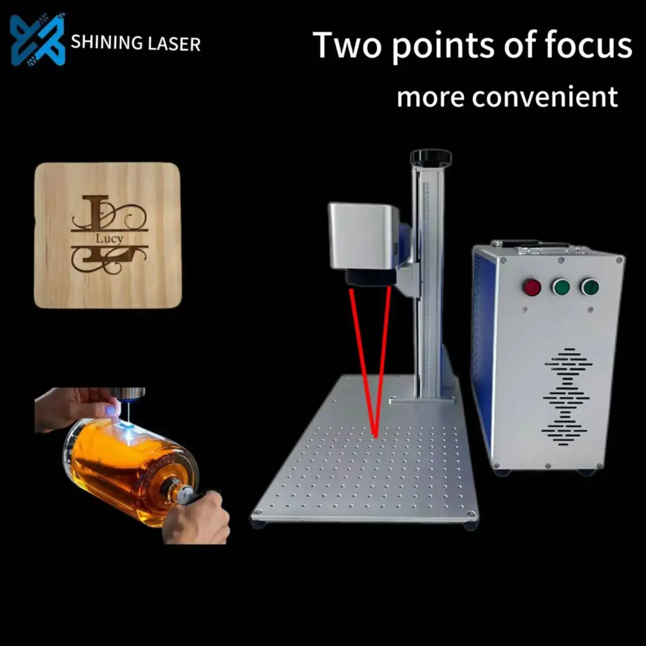 50W 100W Split Fiber Laser Marking For Plastics Steel Aluminum-Mobile/Computer Version MOPA Color Engraving Hine