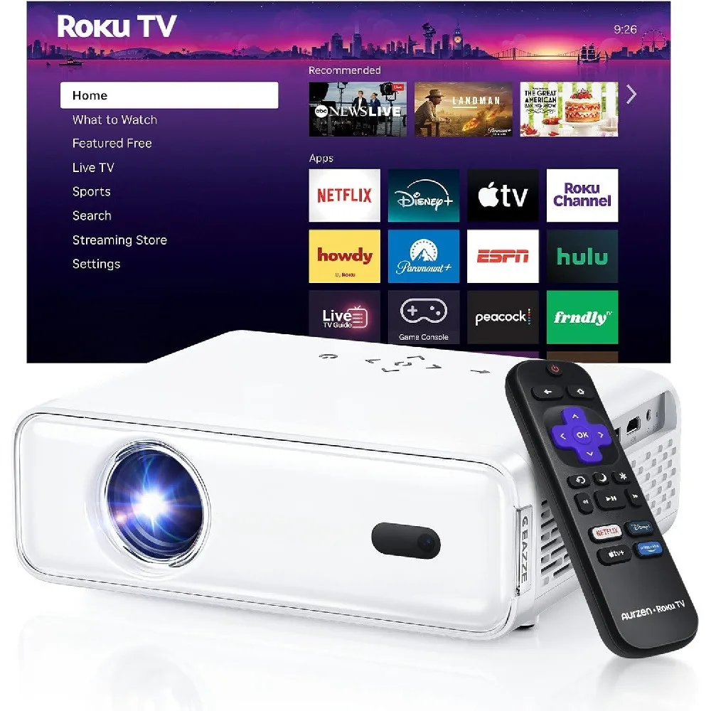 Nuevo Proyector Inteligente 4K con Wifi, Bluetooth, Experiencia de Streaming Integrada, Audio Dolby 1080P FHD, Enfoque Automático, Zoom Keystone para Películas