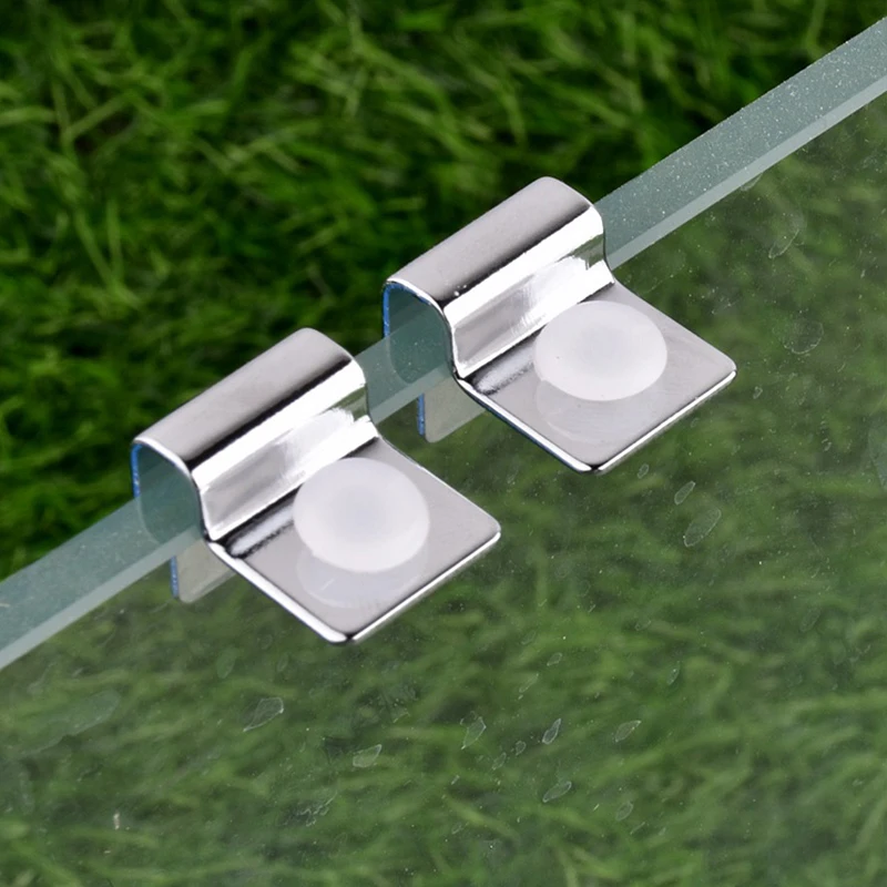 4Pcs/lot 3~19mm Aquarium Fish Tank Glass Cover Support Stainless Steel Non-Slip Holders Universal Lid Clips Aquarium Accessories