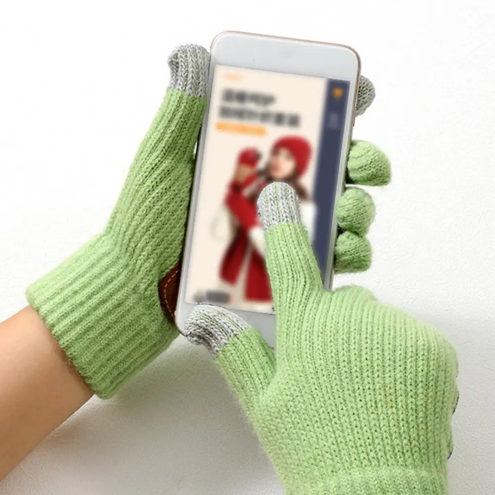 قفازات تركيز الحرارة قفازات الشتاء لمس للرجال والنساء قفازات محبوكة دافئة مع النخيل المضادة للانزلاق للخارجية لفصل الشتاء