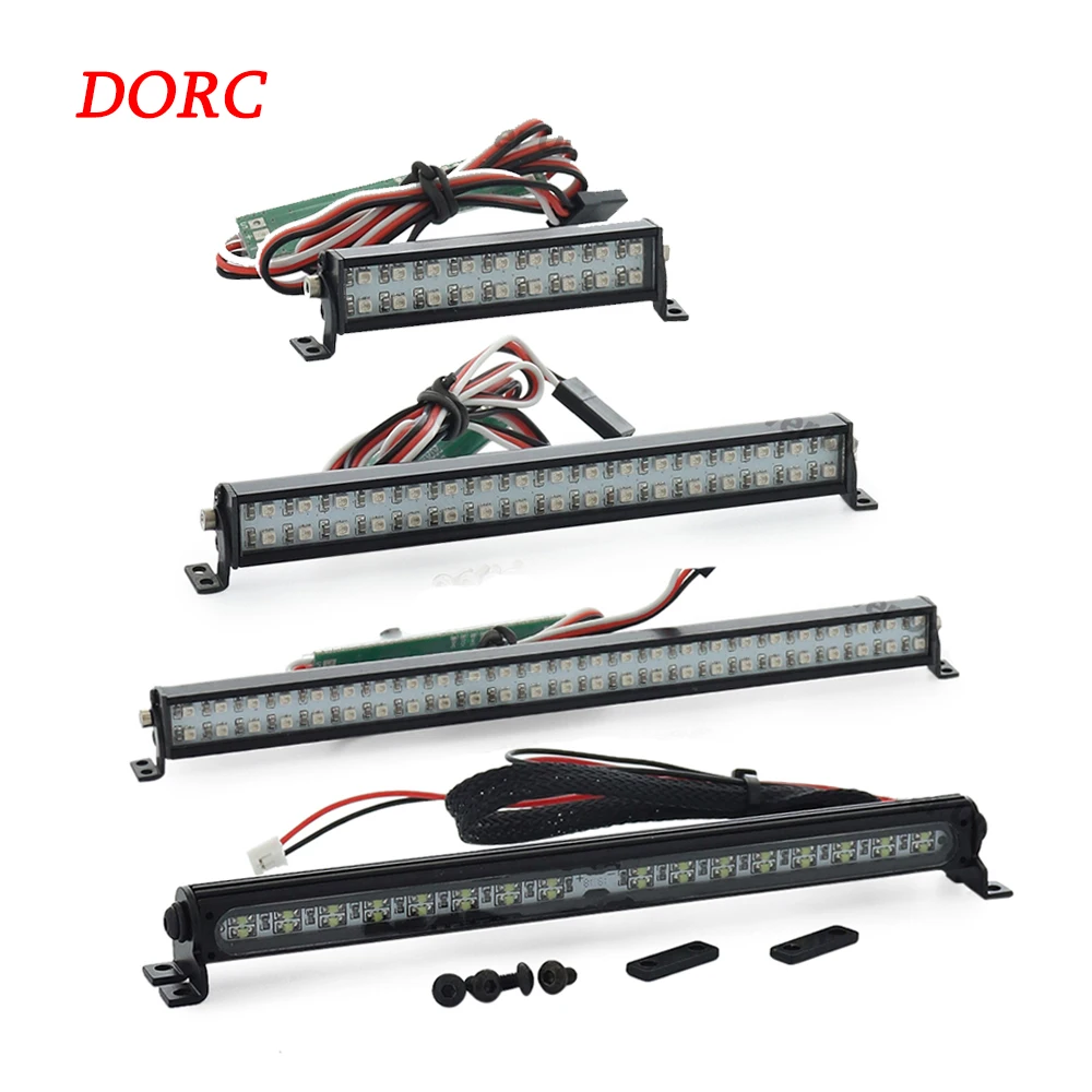 RC Mái LED Bar Trắng/Coloured Đèn Có Thể Điều Chỉnh Chế Độ 1/10 RC Xe Bánh Xích Trục SCX10 Wraith Capra TRX4 sơn Mô Hình Chuyên Dụng Tamiya CC01 YK4082