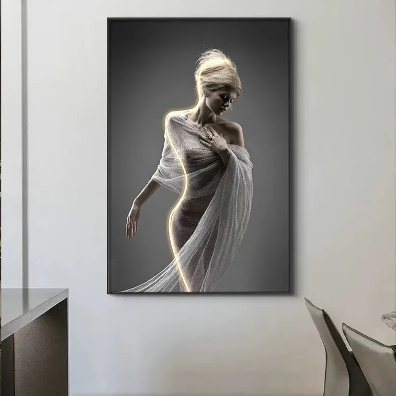 Modern Art Character Luminous Interior Painting LED Wall Lamp For Entrance Living Room Dining Room Bedroom Bedside Decoration