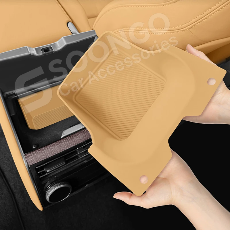 For Land Rover Range Rover Autobiography /Vogue 2023-2026 Car Rear Middle Storage Box Double Layer Silicone Protective Mat view 3