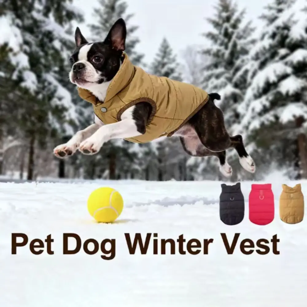 

Pet Clothes Waterproof Winter Dog Coat Warm Thickened Dog Cotton Jacket with D Shape Ring Fleece Puppy Costume Outdoor