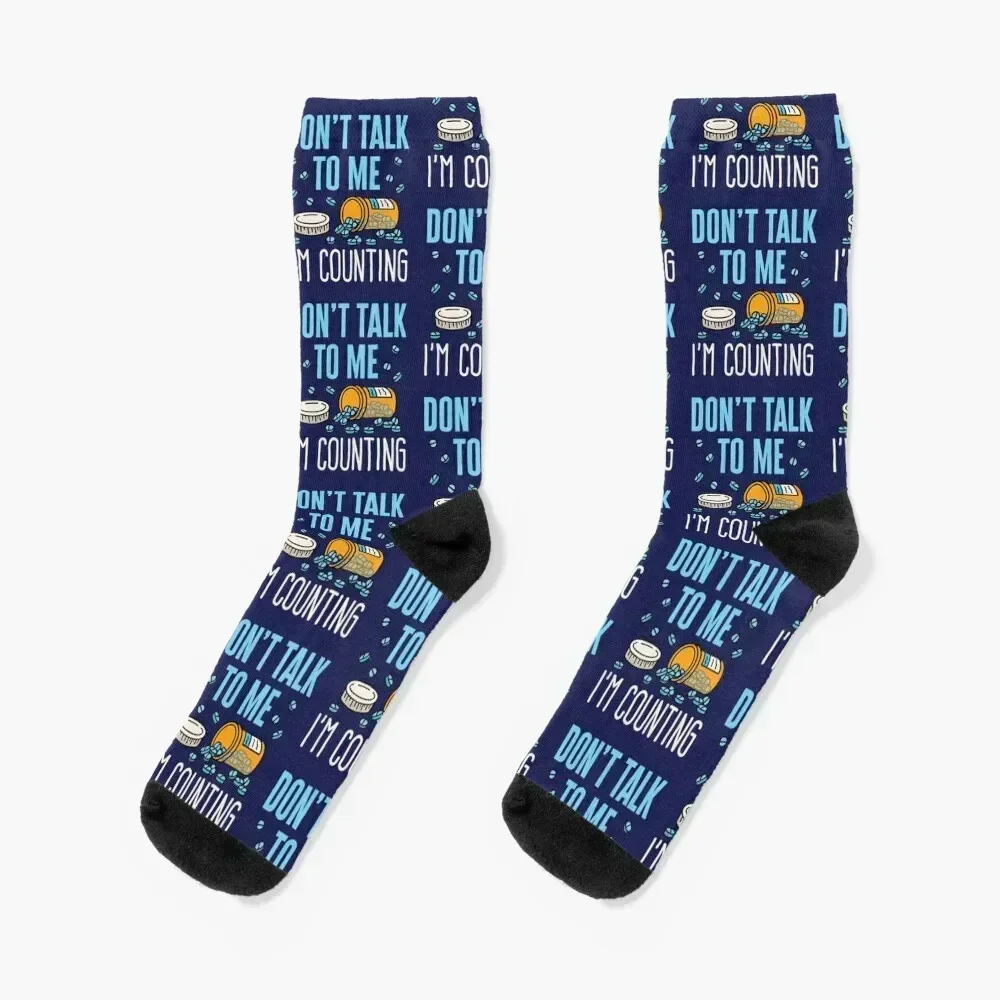 Pharmacist Don't Talk to Me I'm Counting Socks Stockings custom Women's Socks Men's