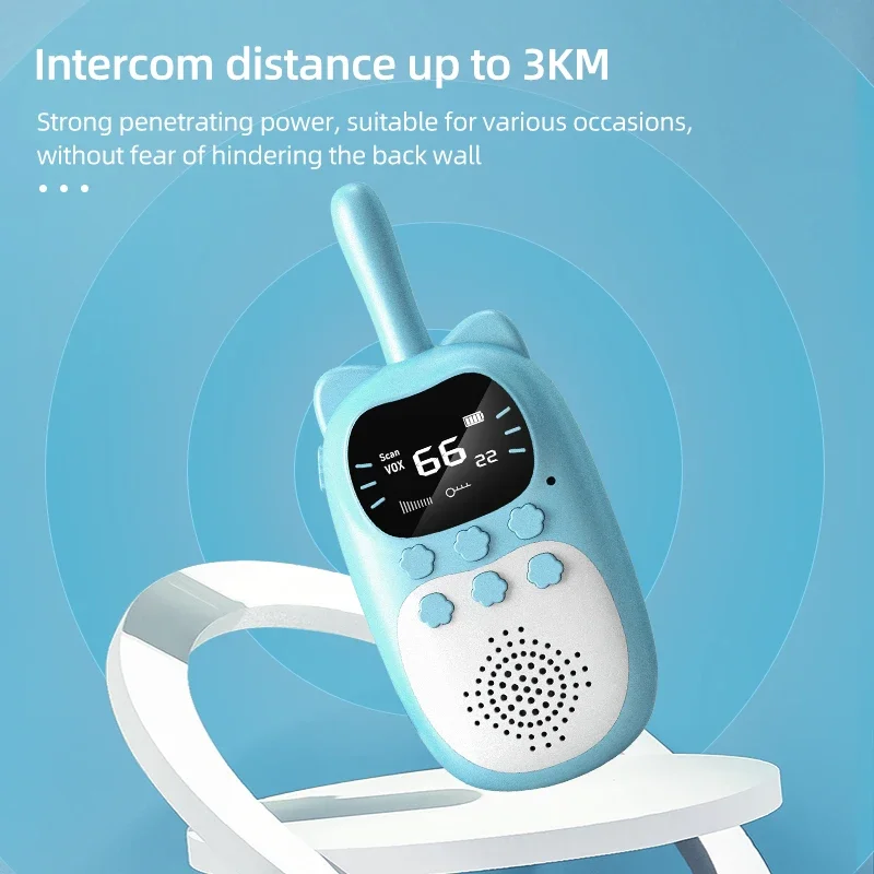 เด็ก Walkie Talkie 2PCS Mini Handheld น่ารักโทรศัพท์ Talkie Walkie กลางแจ้งวิทยุ Transceiver Interphone ของเล่นของขวัญวันเกิด