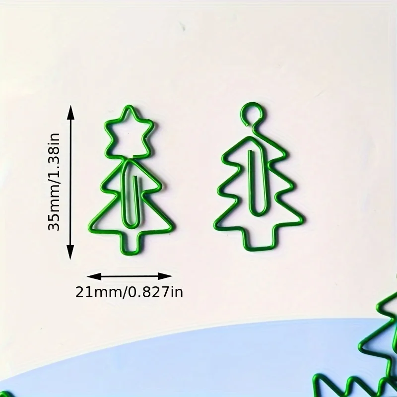 20 قطعة من مشابك الورق الإبداعية على شكل شجرة عيد الميلاد، ومشابك معدنية حديدية لقرطاسية المكتب وزينة العطلات #4