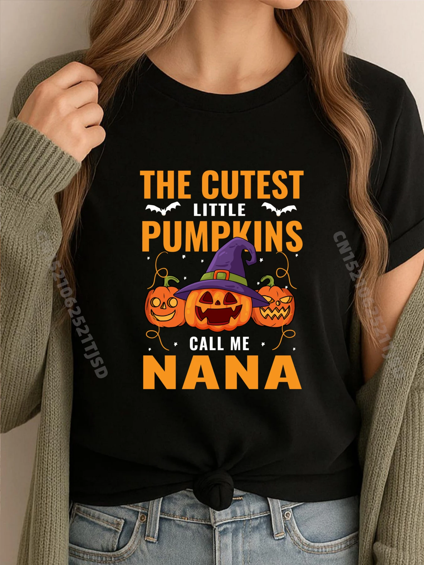 

Хэллоуин Самые маленькие тыквы зовут меня Нана бабушка розовые футболки с рисунком дышащие футболки с лентой День матери