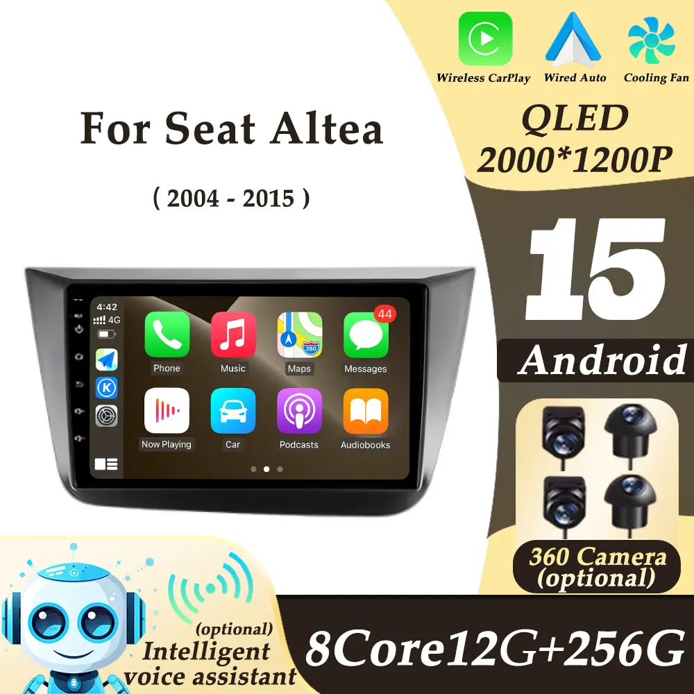 

Wireless CarPlay Android Auto Car Radio Video Audio Multimedi Player for Seat Altea 2004 - 2015 GPS Navigation Split Screen WIFI