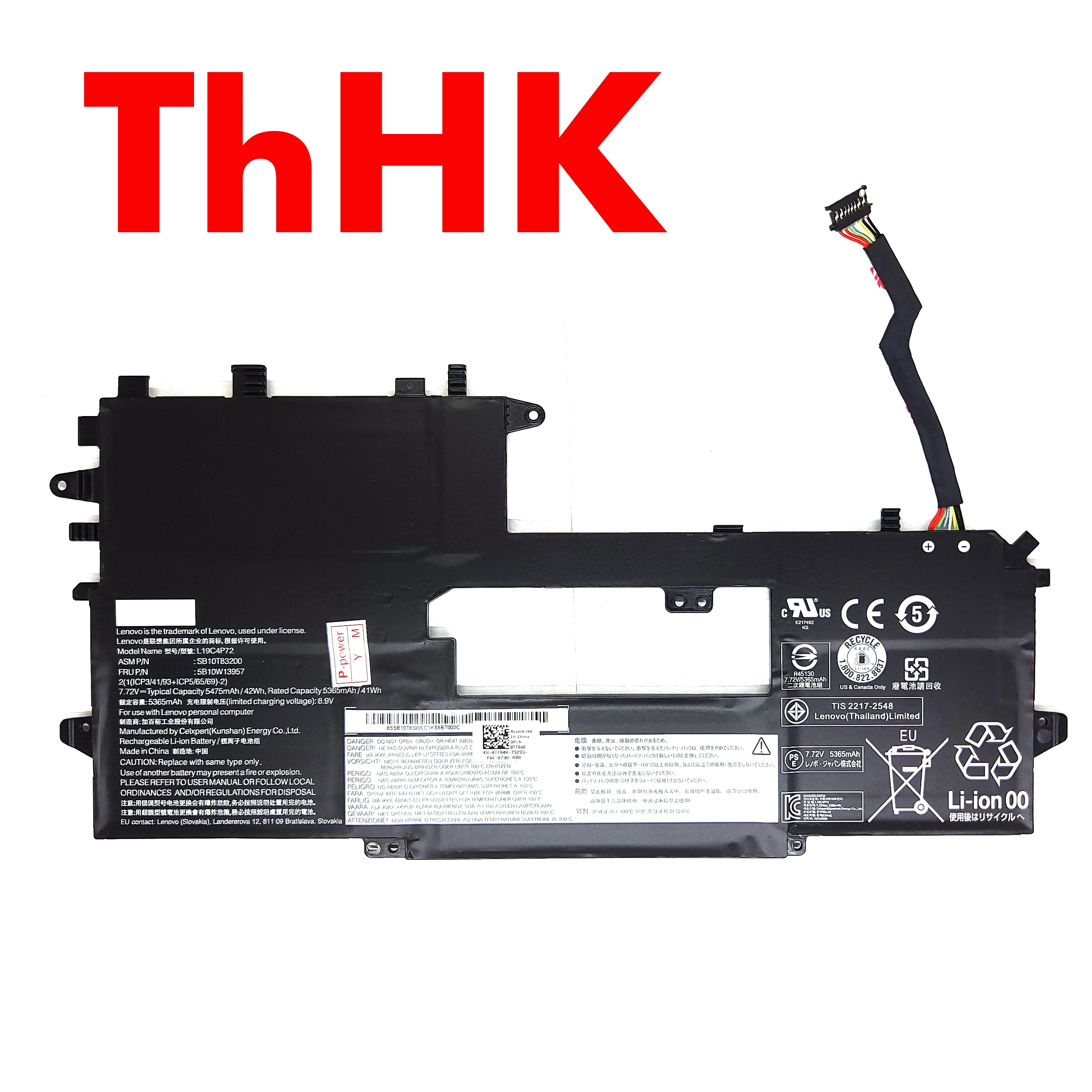 Genuine Original 42Wh L19C4P72 SB10T83200 5B10W13957 Battery For Lenovo ThinkPad X1 Titanium Yoga Gen 1 Series