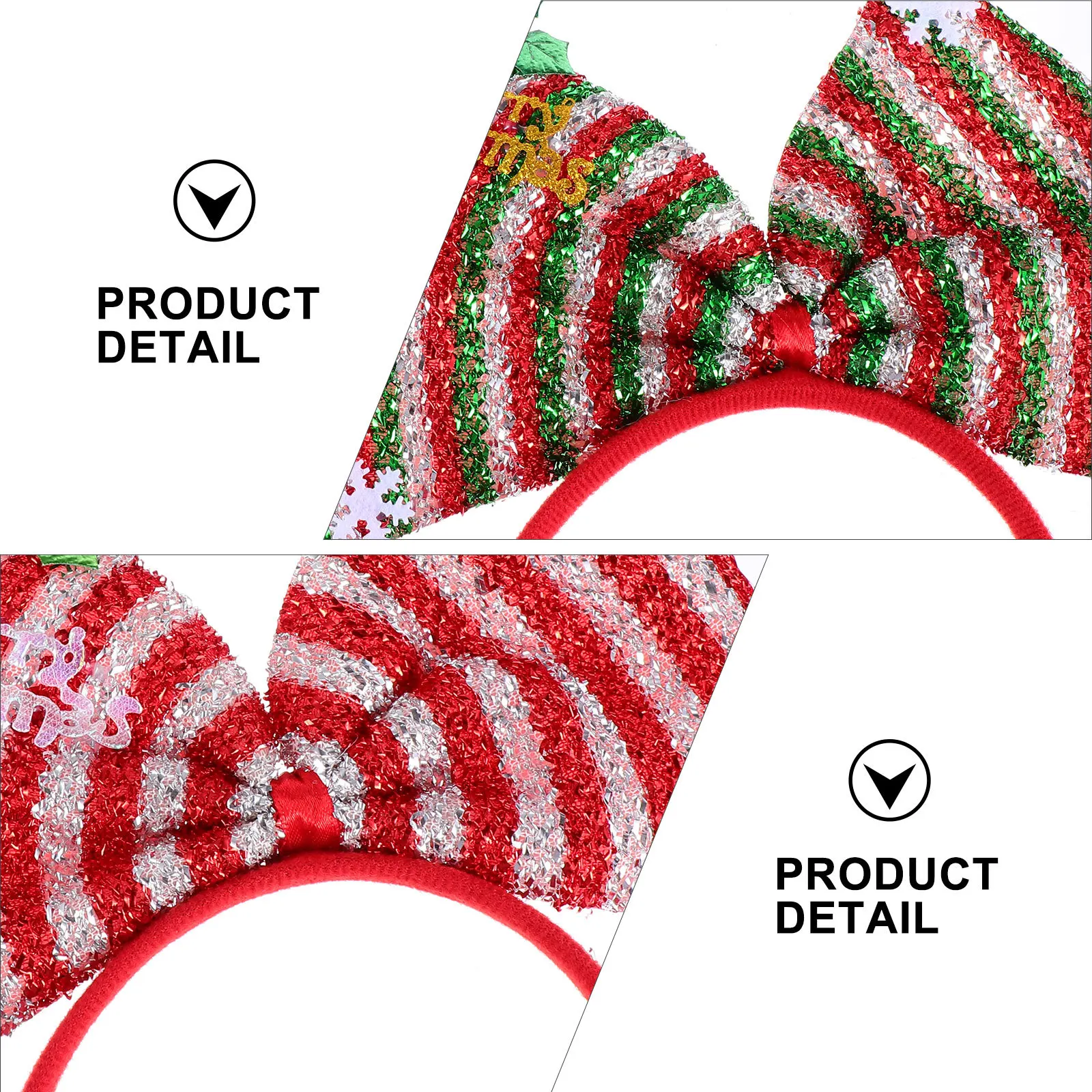 

2Pcs Bow Hairband Christmas Holiday Glitter Headband Festive Party Xmas Hair Accessories Christmas Headband Xmas Hair Hoop
