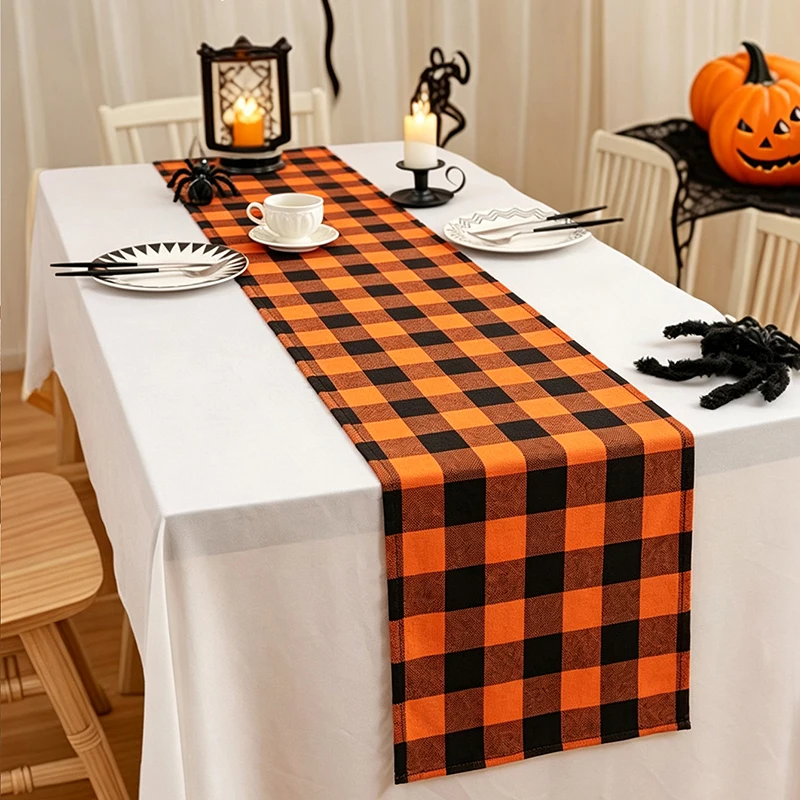 1/20pcs Orange Haige Table Flag European and American Halloween Decoration Reusable Dining Table Living Room Party Suitable