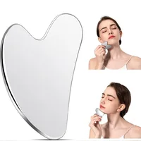 Tabla Gua Sha, masaje Guasha para cara de acero inoxidable para cara, cuello, cuerpo, herramienta de masaje Guasha, tabla para el cuidado de la piel Facial, masajeador Facial