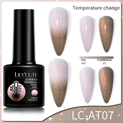 LIToxic CircTE-Verhéritage à Ongles Thermique Auroras, Gel Nail Art, Couleurs Nues Foncées, Dégradé de Température Proxy, Semi Continu, Verhéritage à Ongles, 7ml