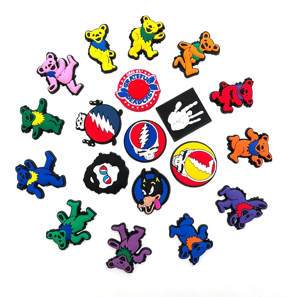 19Pcs Cute Cartoon Shoe Charms PVC Shoes Decoration For DIY Clog Sandals Bracelets girls boy Teen Party Favor Gifts