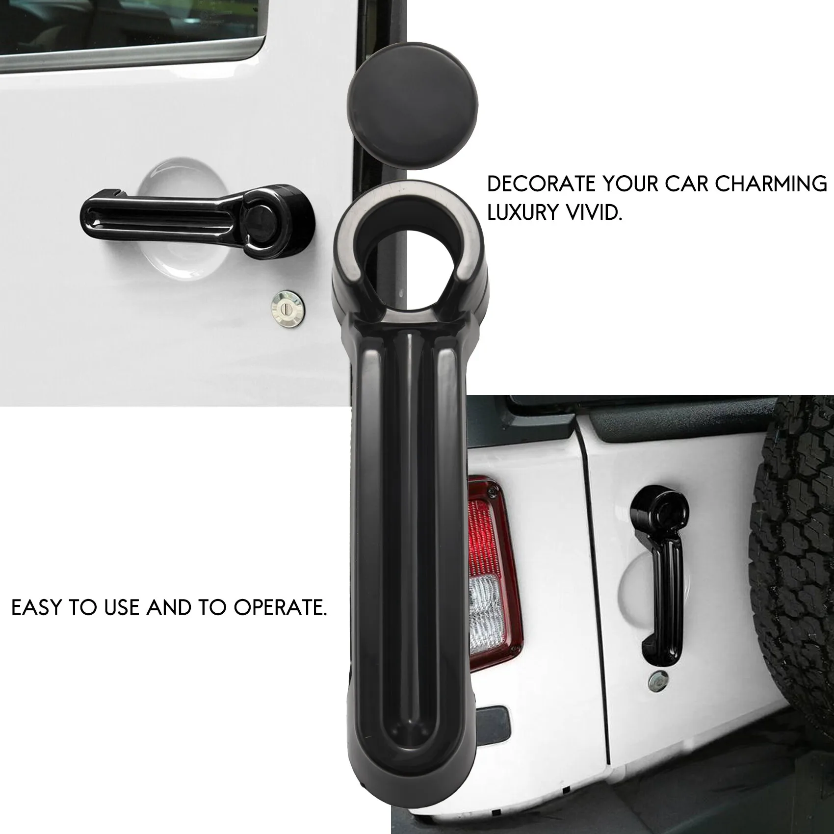 Limited Time Offer Outside Exterior Door Handle & Tailgate Cover Trim For JEEP Wrangler JK 07-17 Liberty 08-12 Dodge Nitro 07-11 - view 3