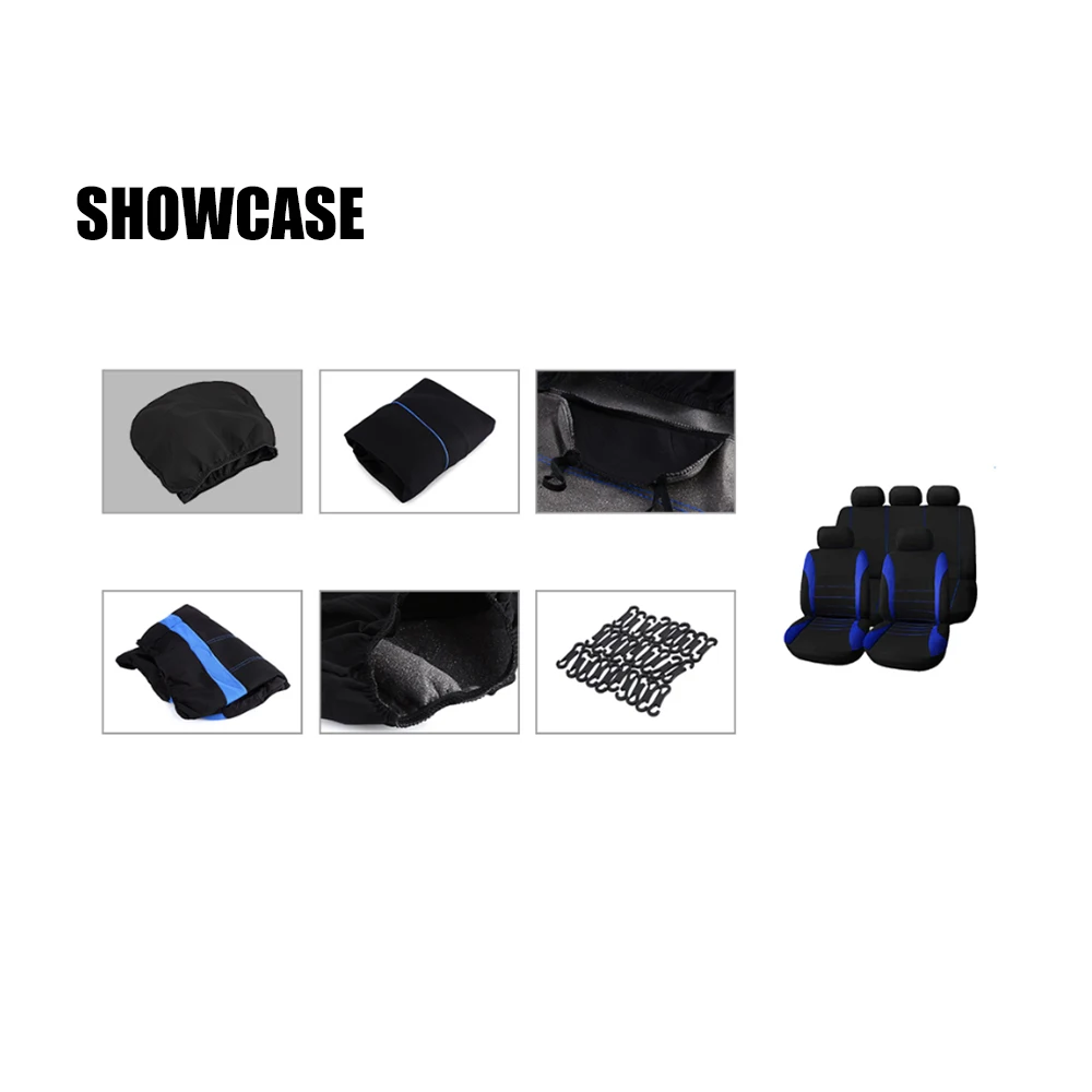 9 قطع غطاء مقعد السيارة العالمي القماش الفن السيارات الديكور الداخلي حماية يغطي للفصول الأربعة