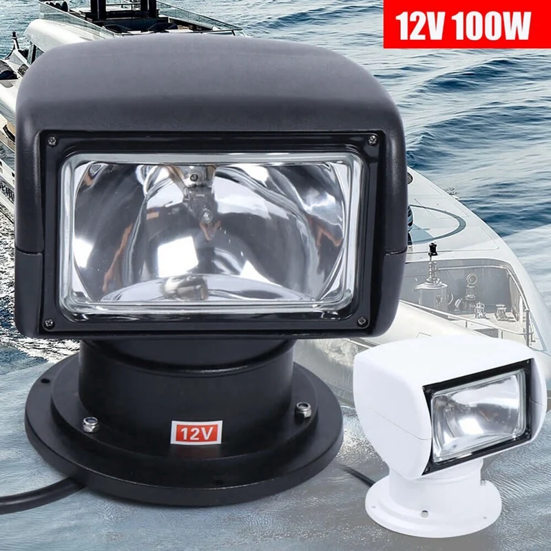 Boat Marine Spotlight Remote Control Truck Car Searchlight 100W 12V Spot Light White Durable