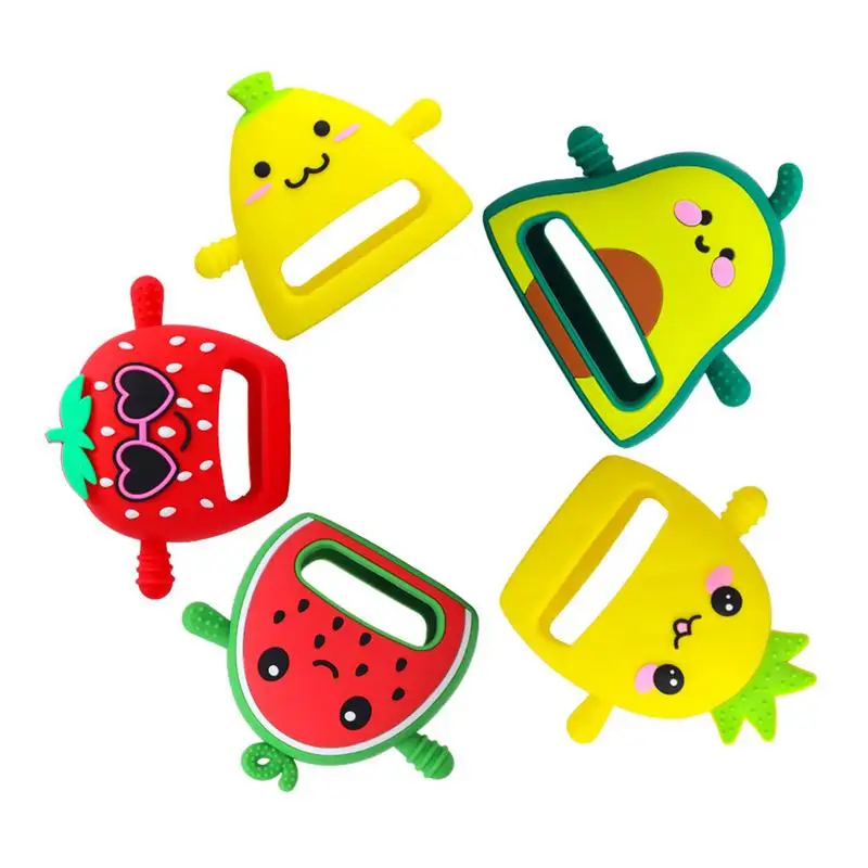 

Baby Teether Gloves Kids Cartoon Fruit Teething Silicone Dental Care Gums Anti-eating Hand ​Molar Stick BPA Free ​Baby accessory