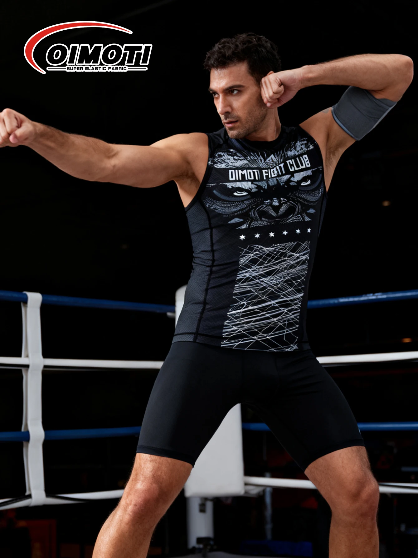 High Elasticity Quick Dry Vest Tight Vest Boxing Fitness Sports Vest Running Volleyball Thick Lycra Vest Anti-Slip Strip