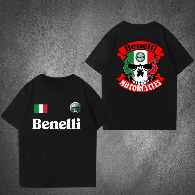 

Fashion Brand Latest Trend Y2K Will Benelli Motorcycle Enthusiast Short Sleeve T-shirt Men's and Women's Cotton Top Clothes