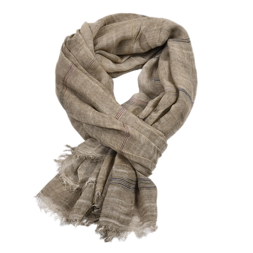 

Premium 2Pcs Cotton And Linen Scarf Unisex Fashion Shawl For Beach Travel Autumn Winter
