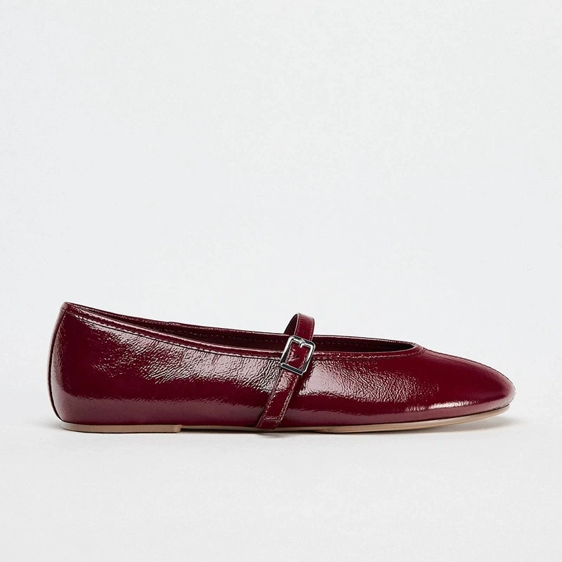 casual-ballet-flat-shoes-women's-new-summer-red-wine-color-velvet-effect-flats-comfortable-all-match-low-heel-fashionable