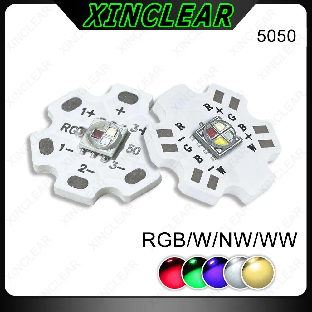 9W 12W RGB RGBW RGBNW RGBWW High Power LED Chips SMD5050 4 Chips With 20mm Aluminium PCB Board For DIY Stage Light Aquarium