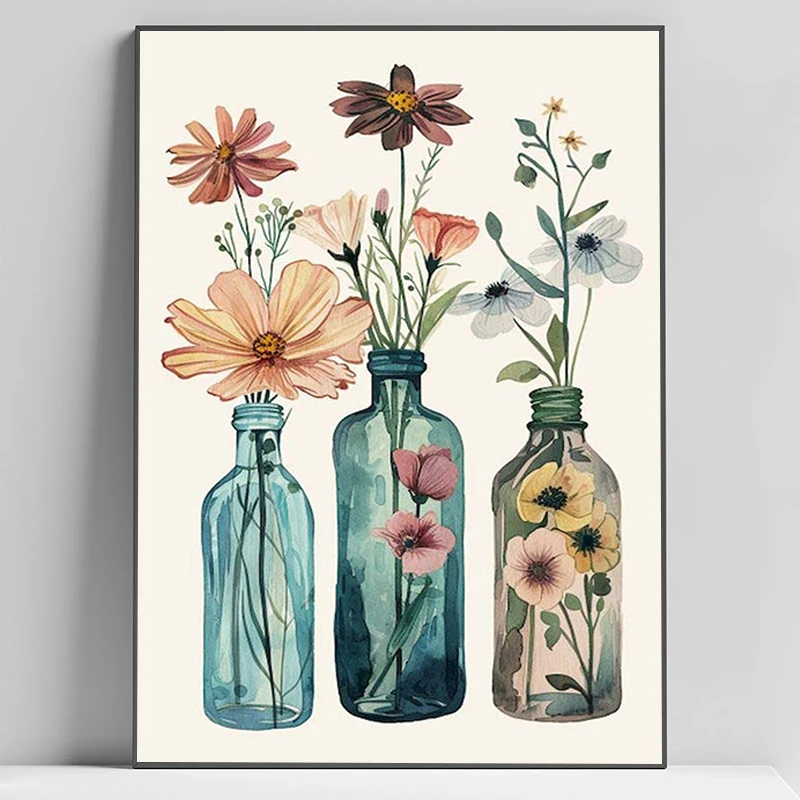 

Flowers Modern Poster Home Interior Decoration Room Decorative Wall Pictures Classroom Decorations Bathroom Decor