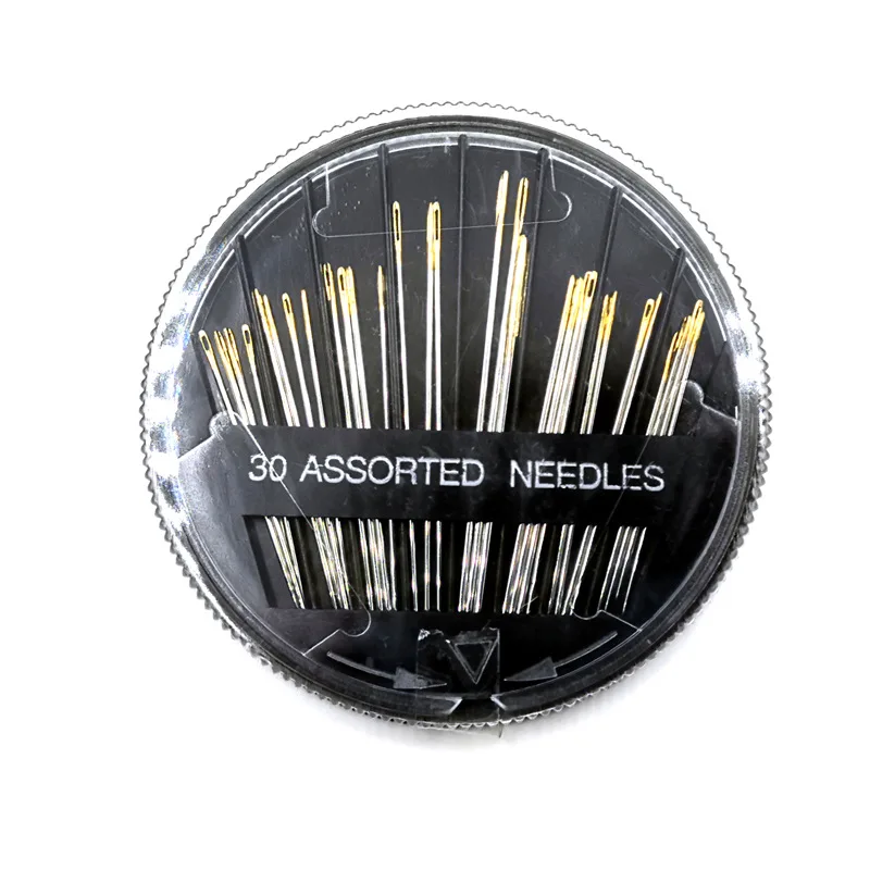 30Pieces Stainless Steel Big Eye Hand Sewing Needles Set with Different Sizes for Sewing Needlework Embroidery Needles