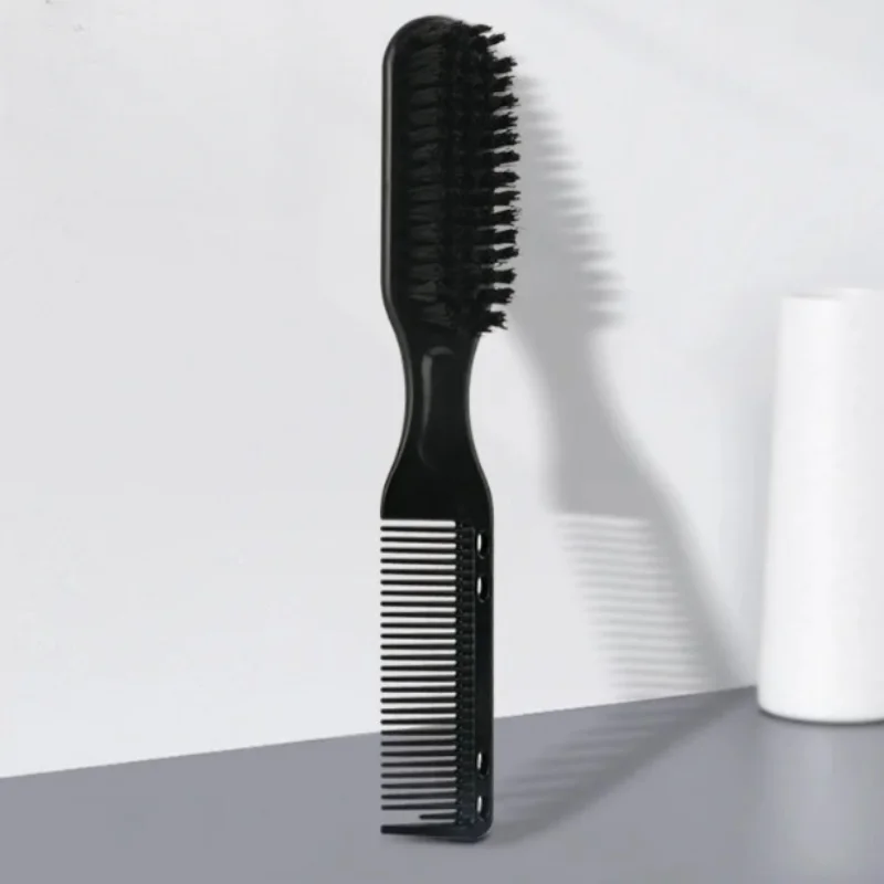 

Double-sided Comb Brush Black Small Beard Styling Brush Professional Shave Beard Brush Barber Vintage Carving Cleaning Brush
