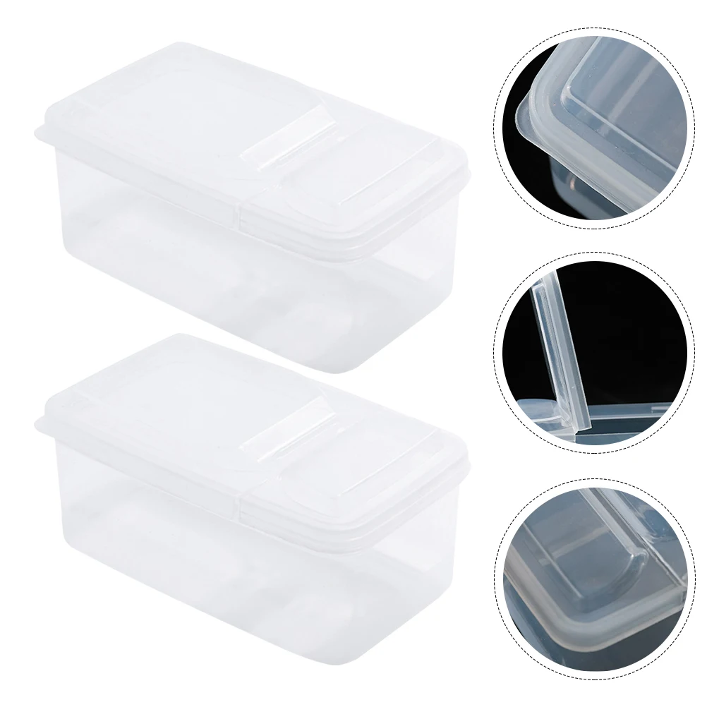 

2 Pcs Transparent Flip Lid Spice Storage Container Kitchen Condiment Jar Anti Moisture ganizer Seasoning Box Holder Storage Rack