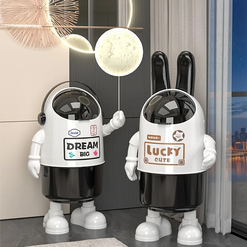 Cartoon Cute Trash Can Creative Flip-Top Large-Capacity Recycle Bin Wastebasket Living Room Decoration Bathroom Accessories Gift